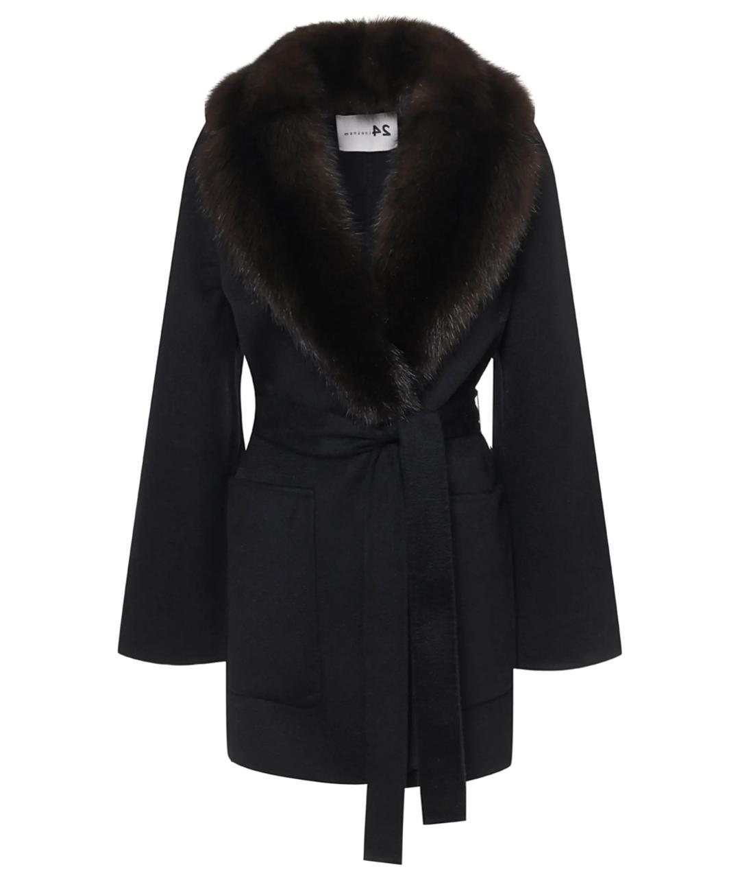 MANZONI 24 Черное кашемировое пальто, фото 1