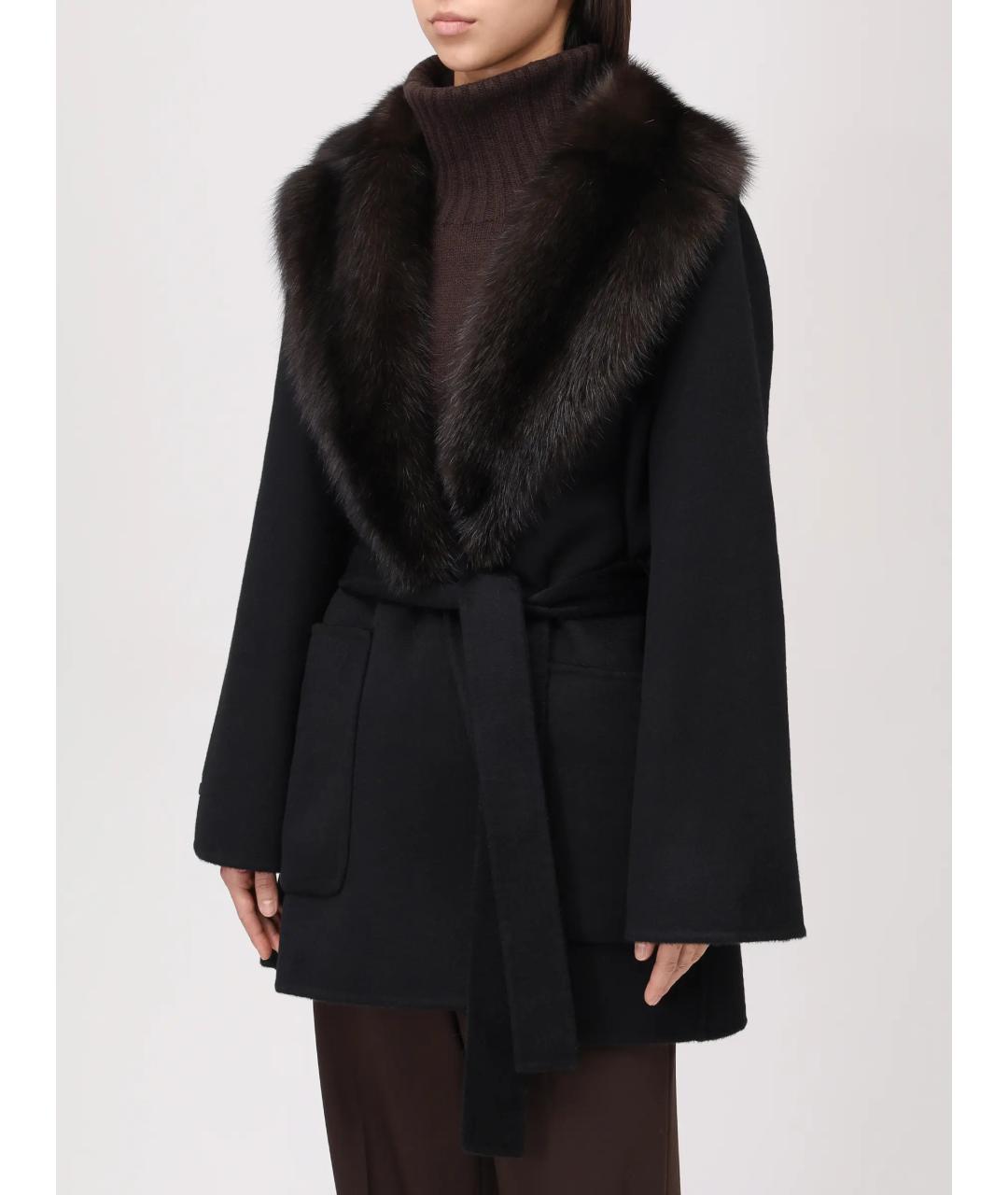 MANZONI 24 Черное кашемировое пальто, фото 4