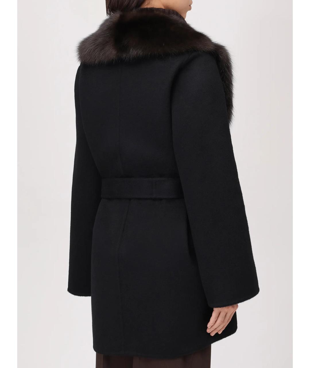 MANZONI 24 Черное кашемировое пальто, фото 3