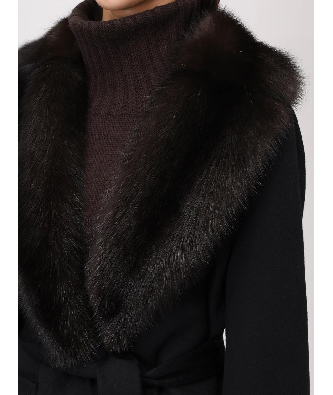 MANZONI 24 Черное кашемировое пальто, фото 5