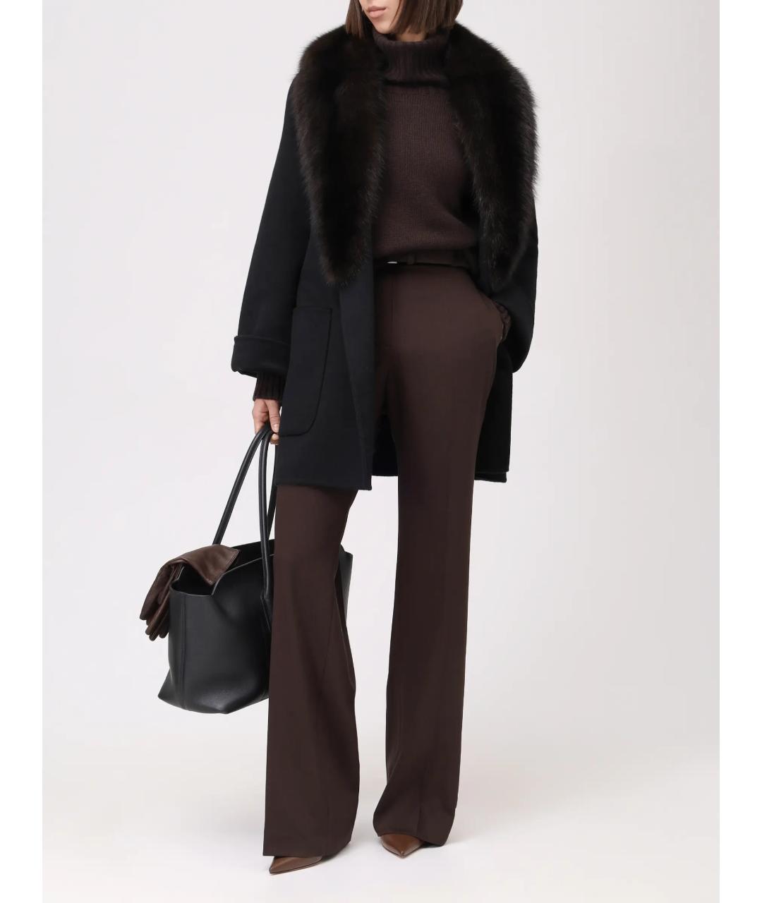 MANZONI 24 Черное кашемировое пальто, фото 2