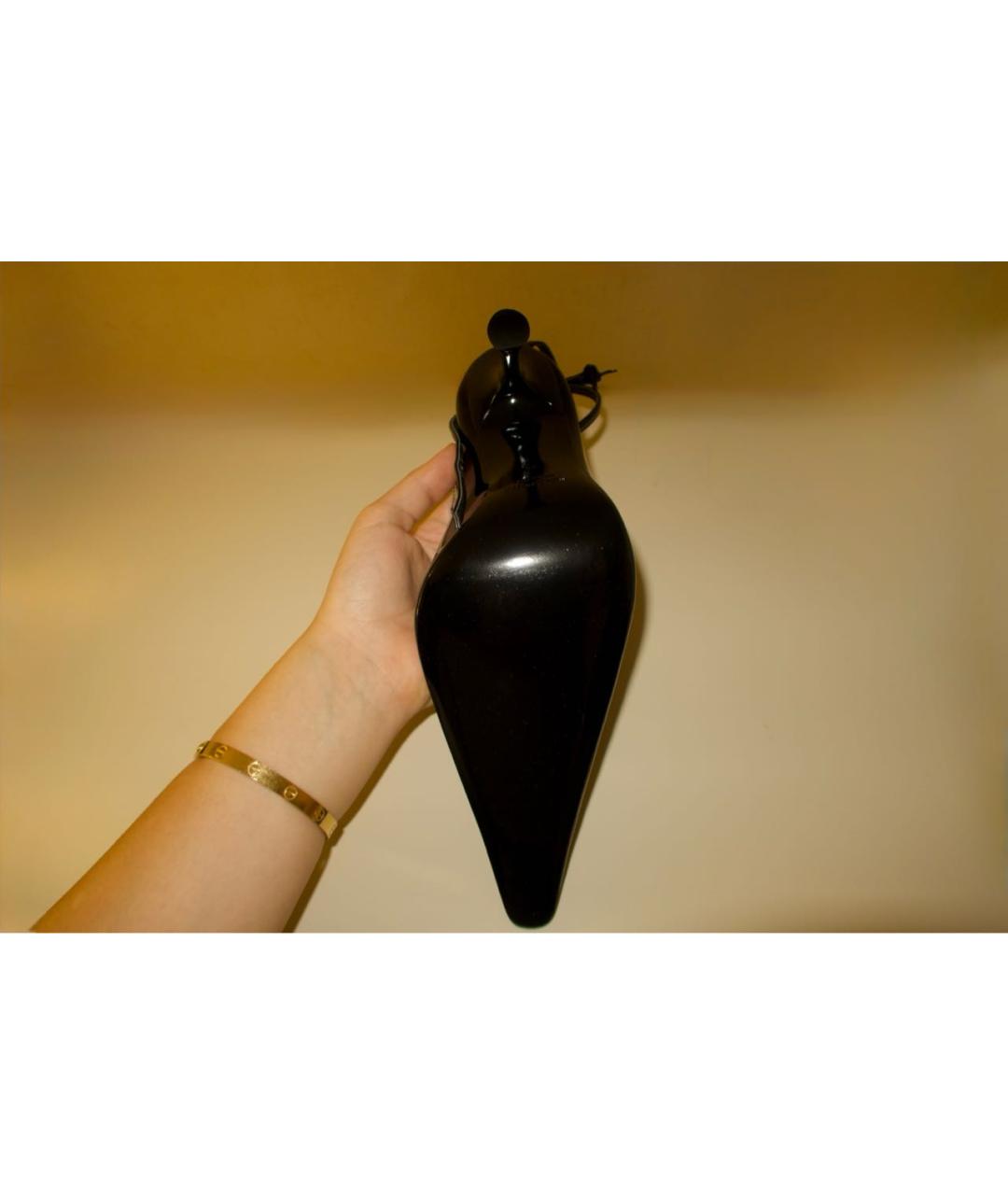 YVES SAINT LAURENT VINTAGE Черные туфли из лакированной кожи, фото 5