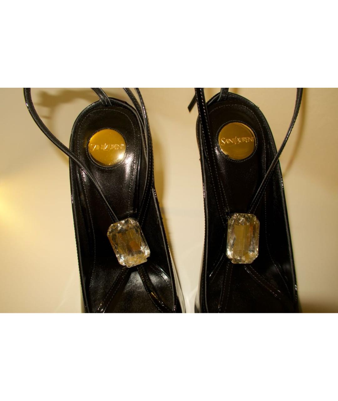 YVES SAINT LAURENT VINTAGE Черные туфли из лакированной кожи, фото 3