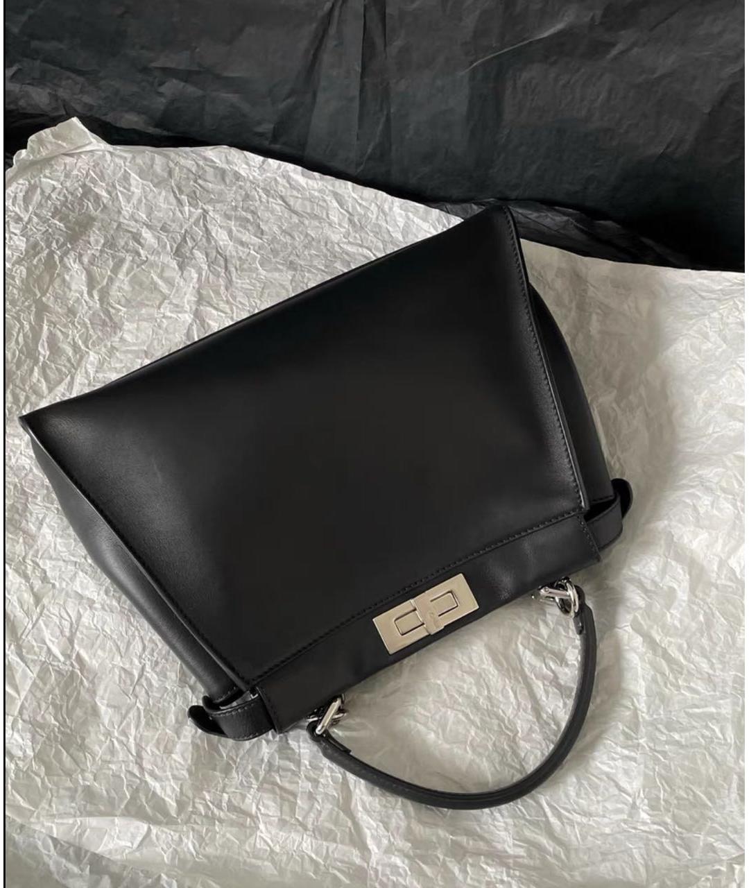FENDI Черная кожаная сумка через плечо, фото 2