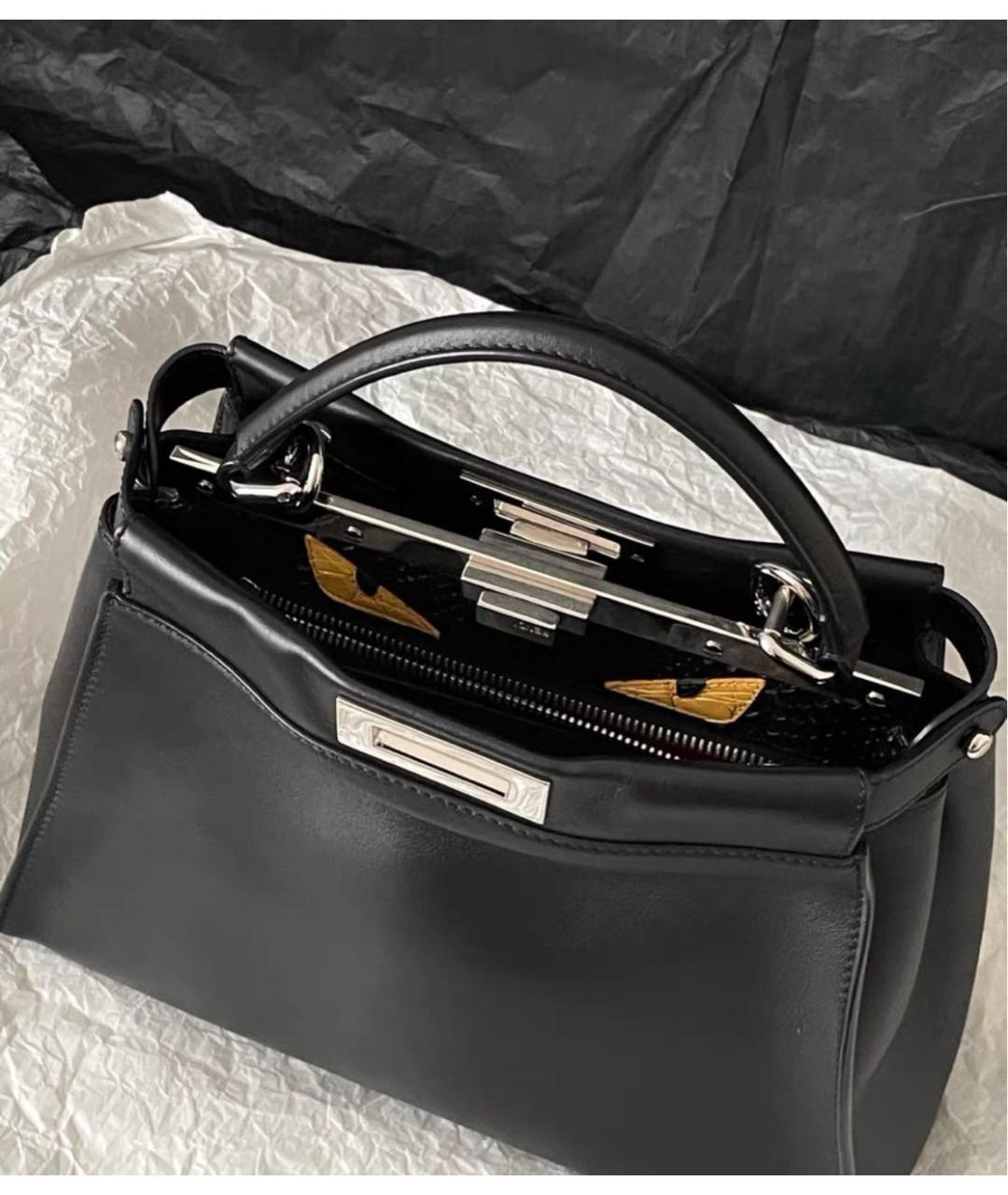 FENDI Черная кожаная сумка через плечо, фото 4