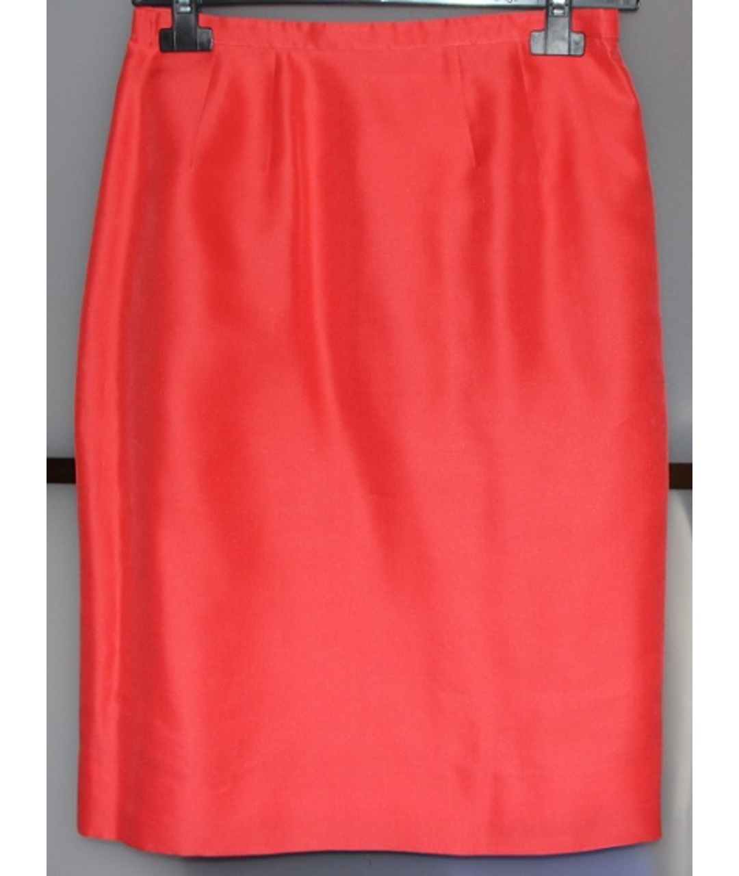 VALENTINO Коралловая шелковая юбка миди, фото 5