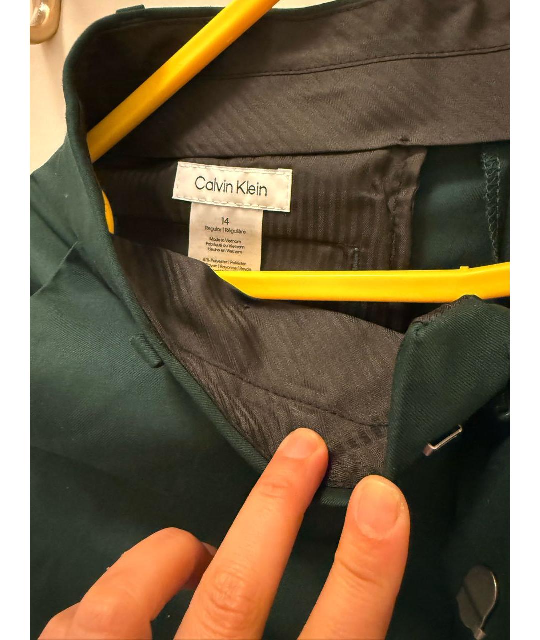 CALVIN KLEIN Зеленые вискозные брюки и шорты, фото 4