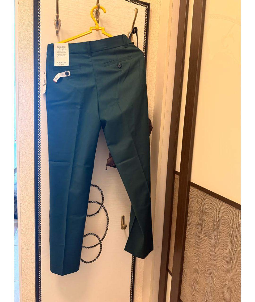 CALVIN KLEIN Зеленые вискозные брюки и шорты, фото 2