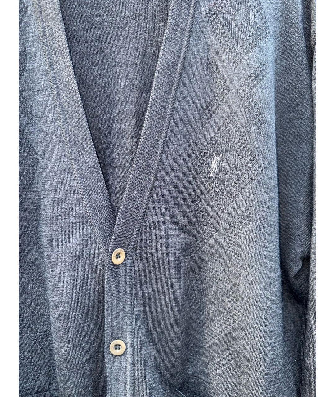 SAINT LAURENT Антрацитовый кардиган, фото 4