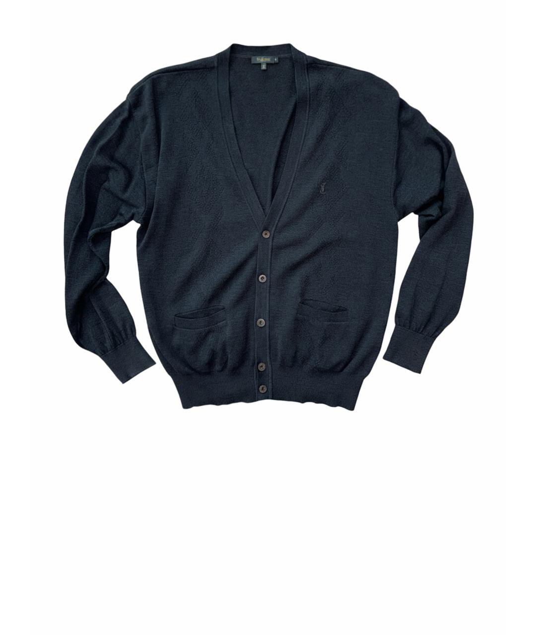 SAINT LAURENT Антрацитовый кардиган, фото 1