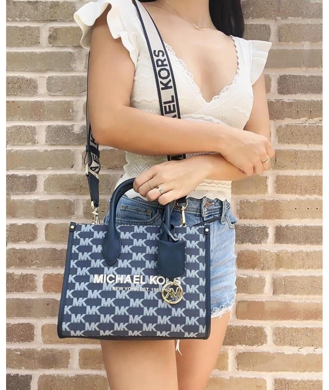 MICHAEL KORS Темно-синяя деним сумка тоут, фото 5