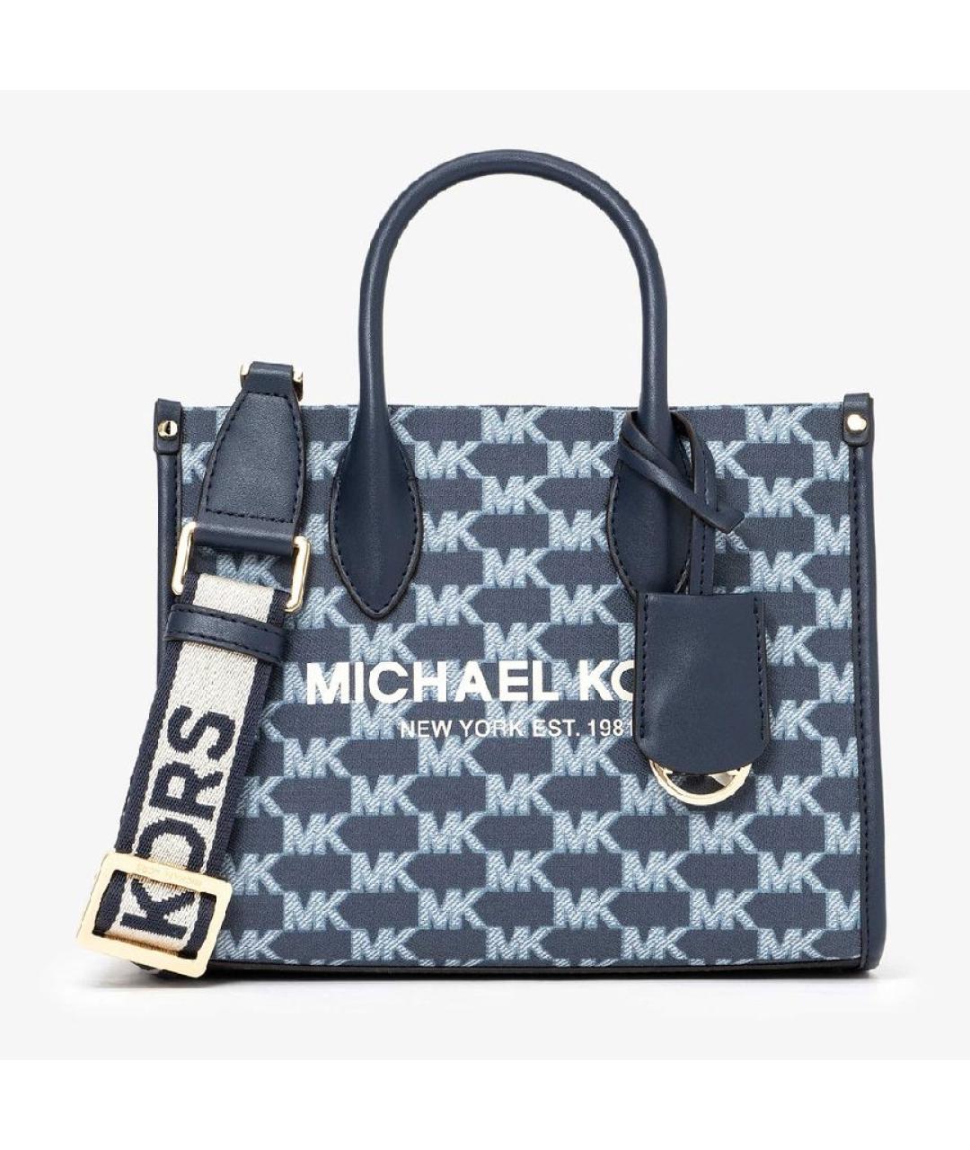 MICHAEL KORS Темно-синяя деним сумка тоут, фото 10