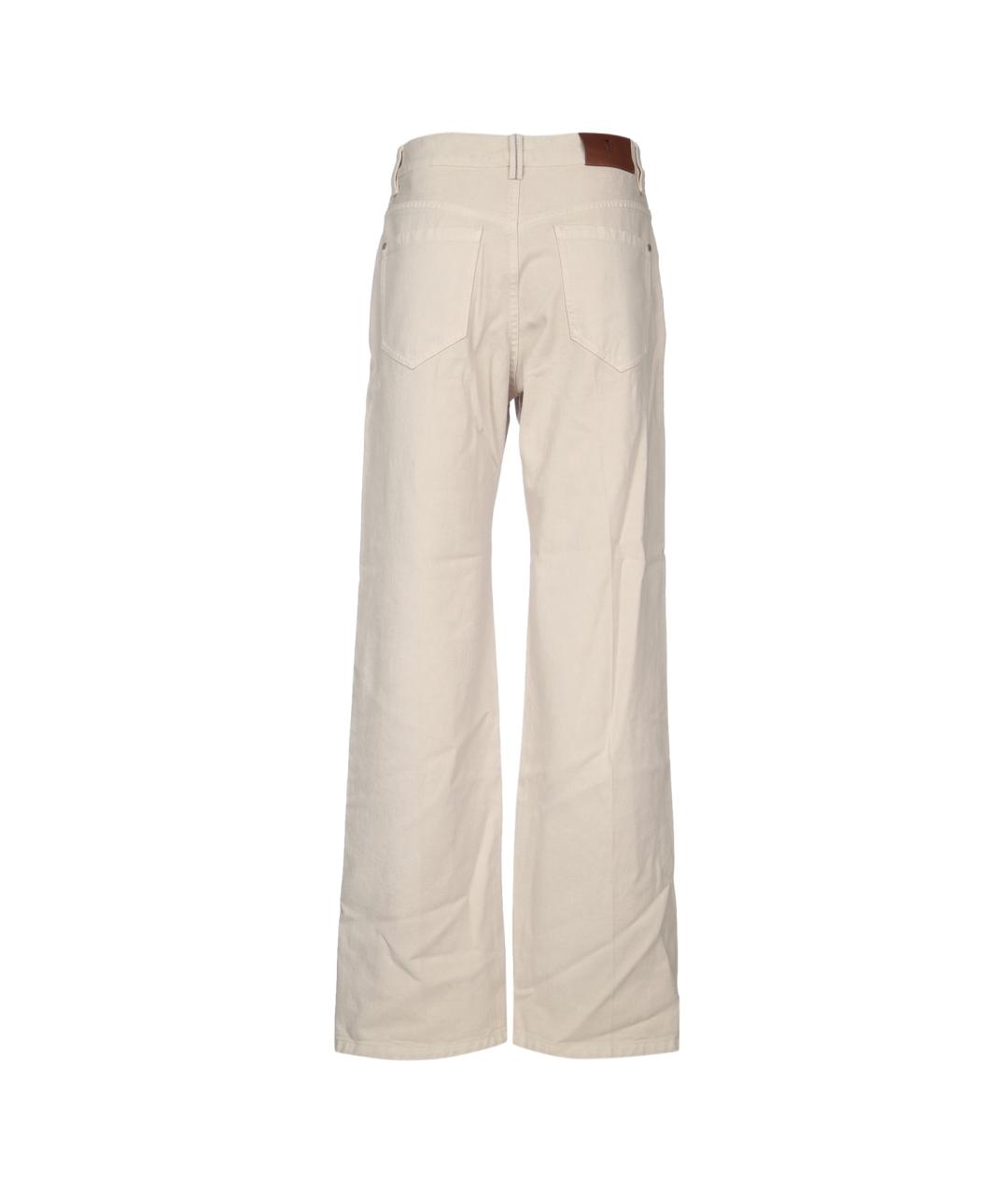 BRUNELLO CUCINELLI Белые хлопковые прямые брюки, фото 1