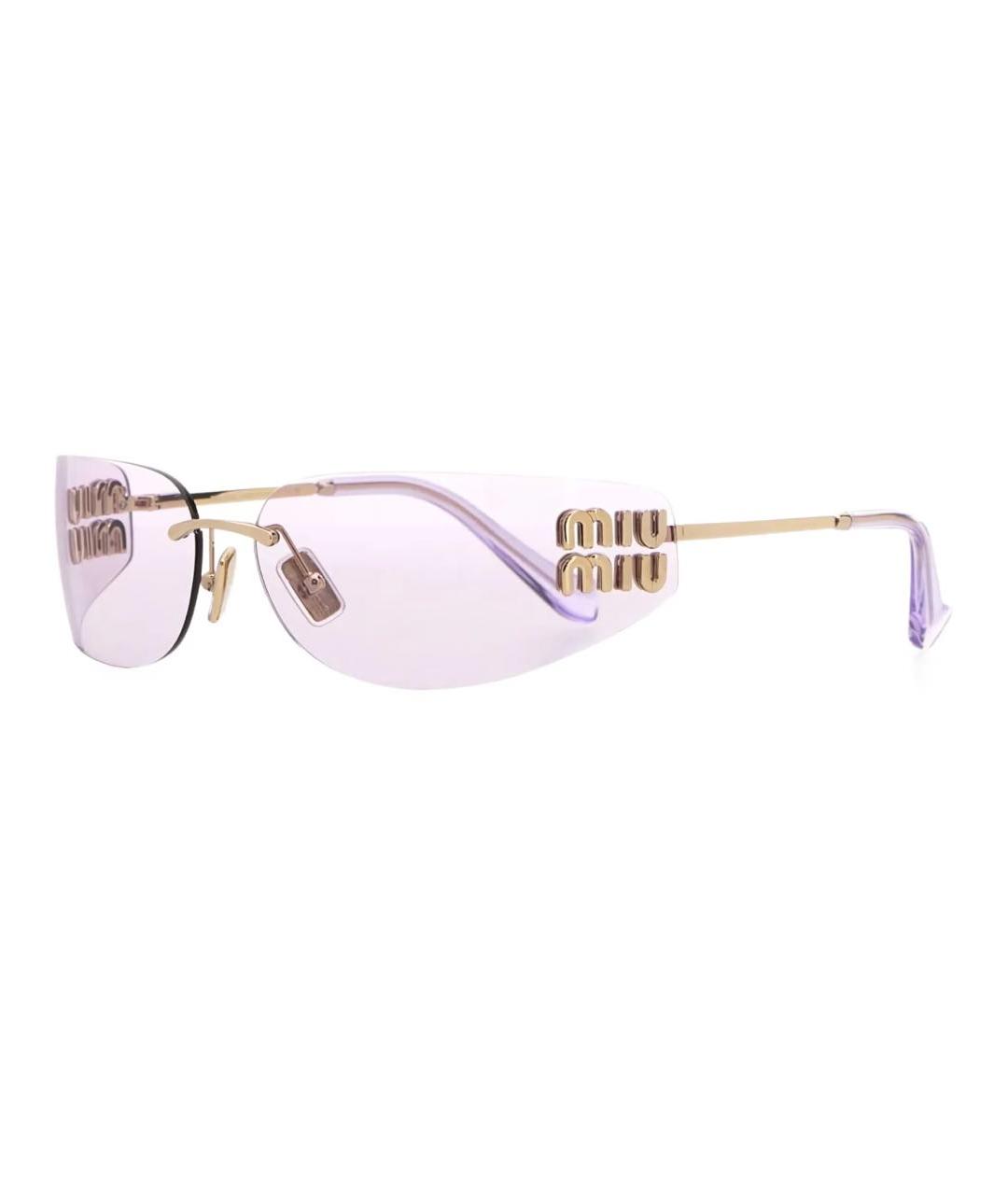MIU MIU Розовые металлические солнцезащитные очки, фото 1