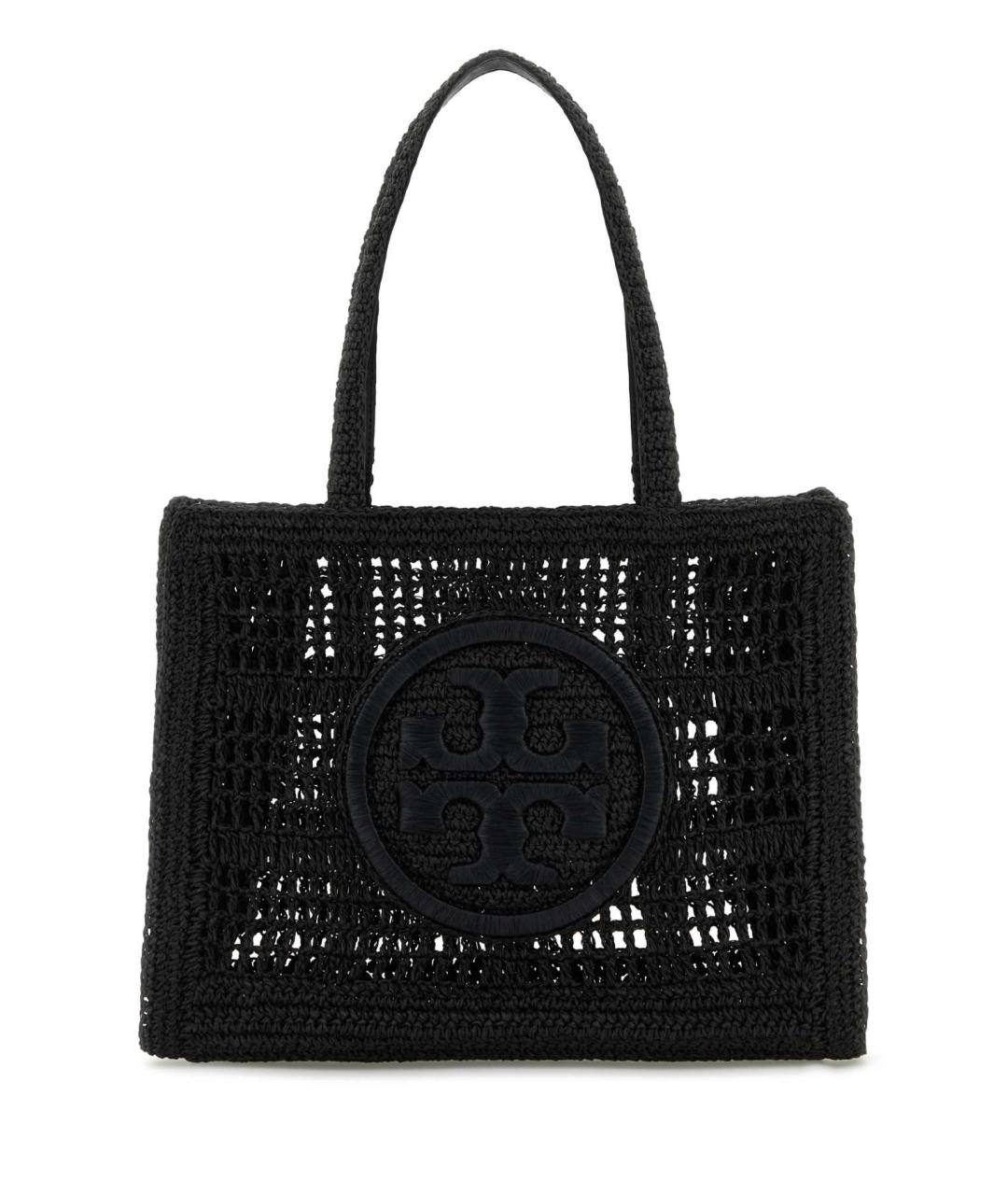 TORY BURCH Черная пелетеная сумка с короткими ручками, фото 1