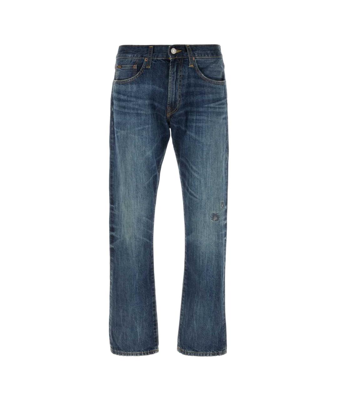 POLO RALPH LAUREN Синие хлопковые прямые джинсы, фото 1