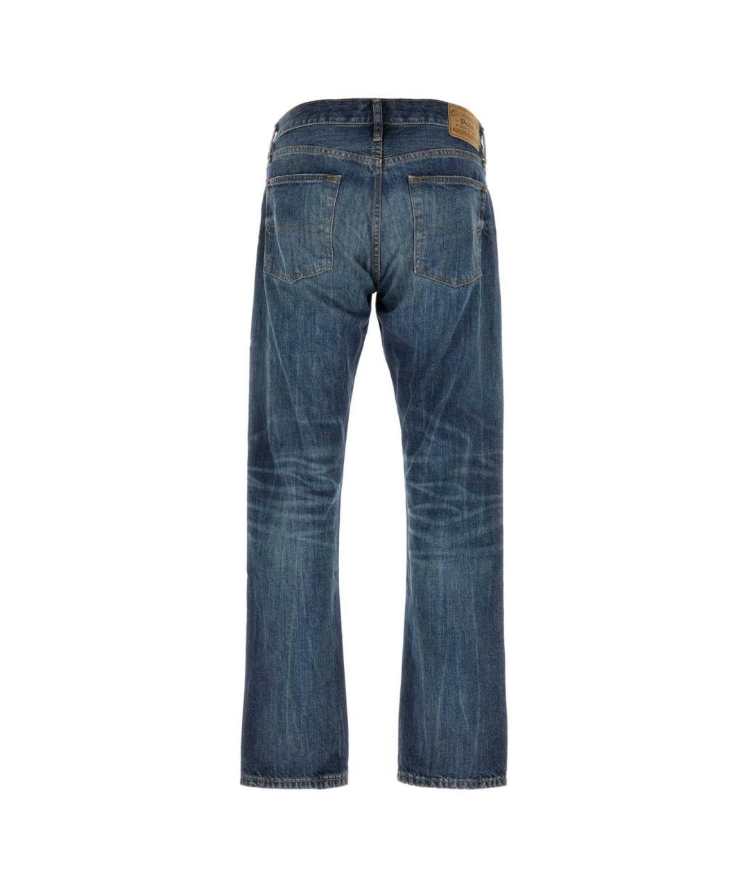 POLO RALPH LAUREN Синие хлопковые прямые джинсы, фото 2