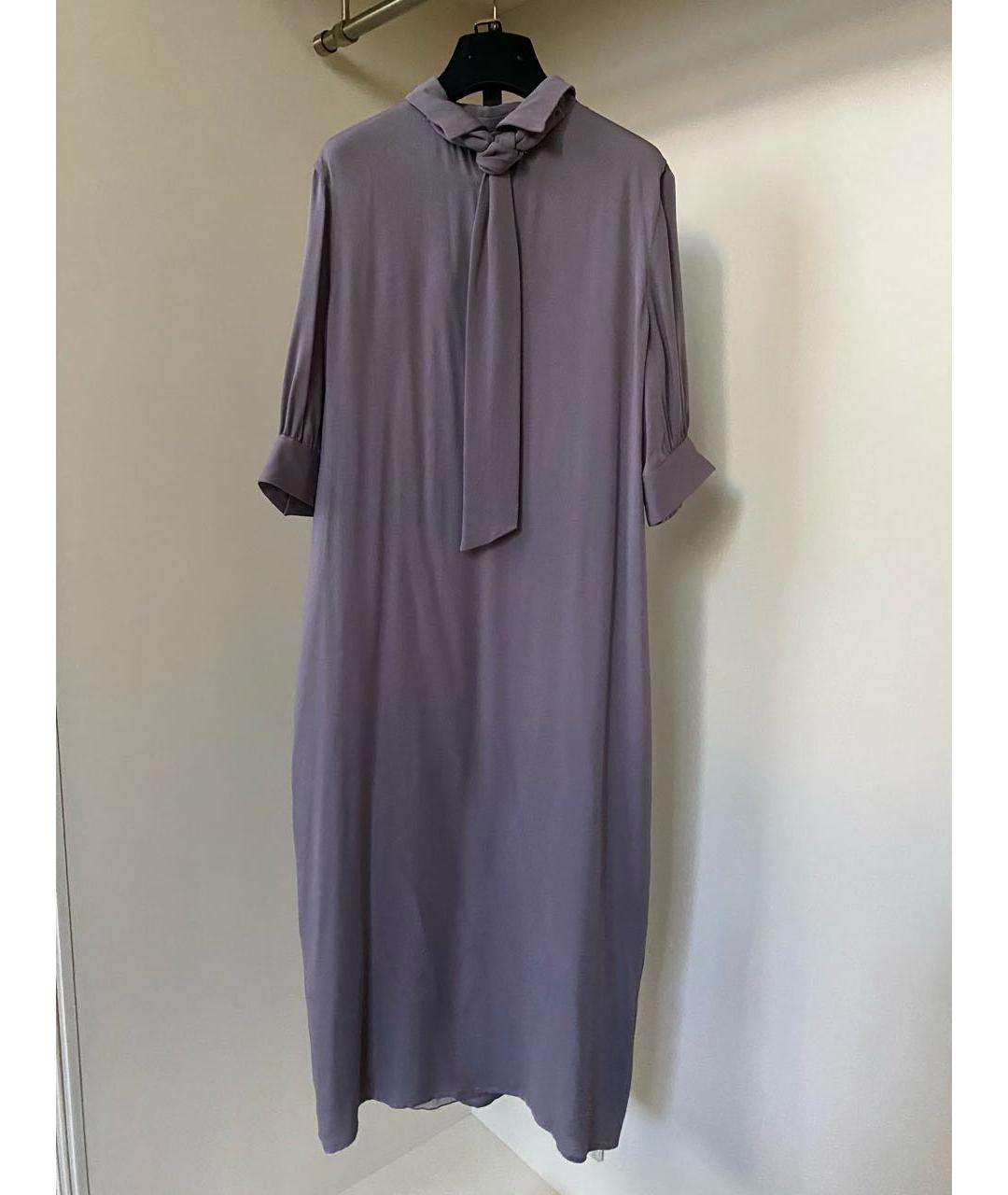 DSQUARED2 Фиолетовое шелковое повседневное платье, фото 5