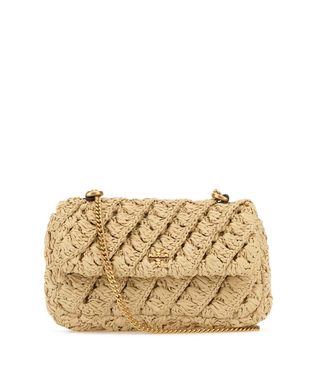 TORY BURCH Бежевая пелетеная сумка с короткими ручками, фото 1