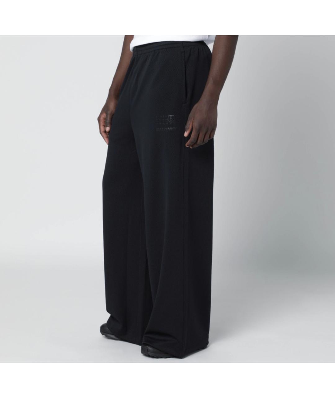 MM6 MAISON MARGIELA Черные полиэстеровые повседневные брюки, фото 5