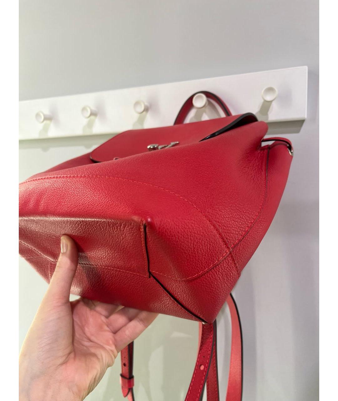 LOUIS VUITTON Красный кожаный рюкзак, фото 4