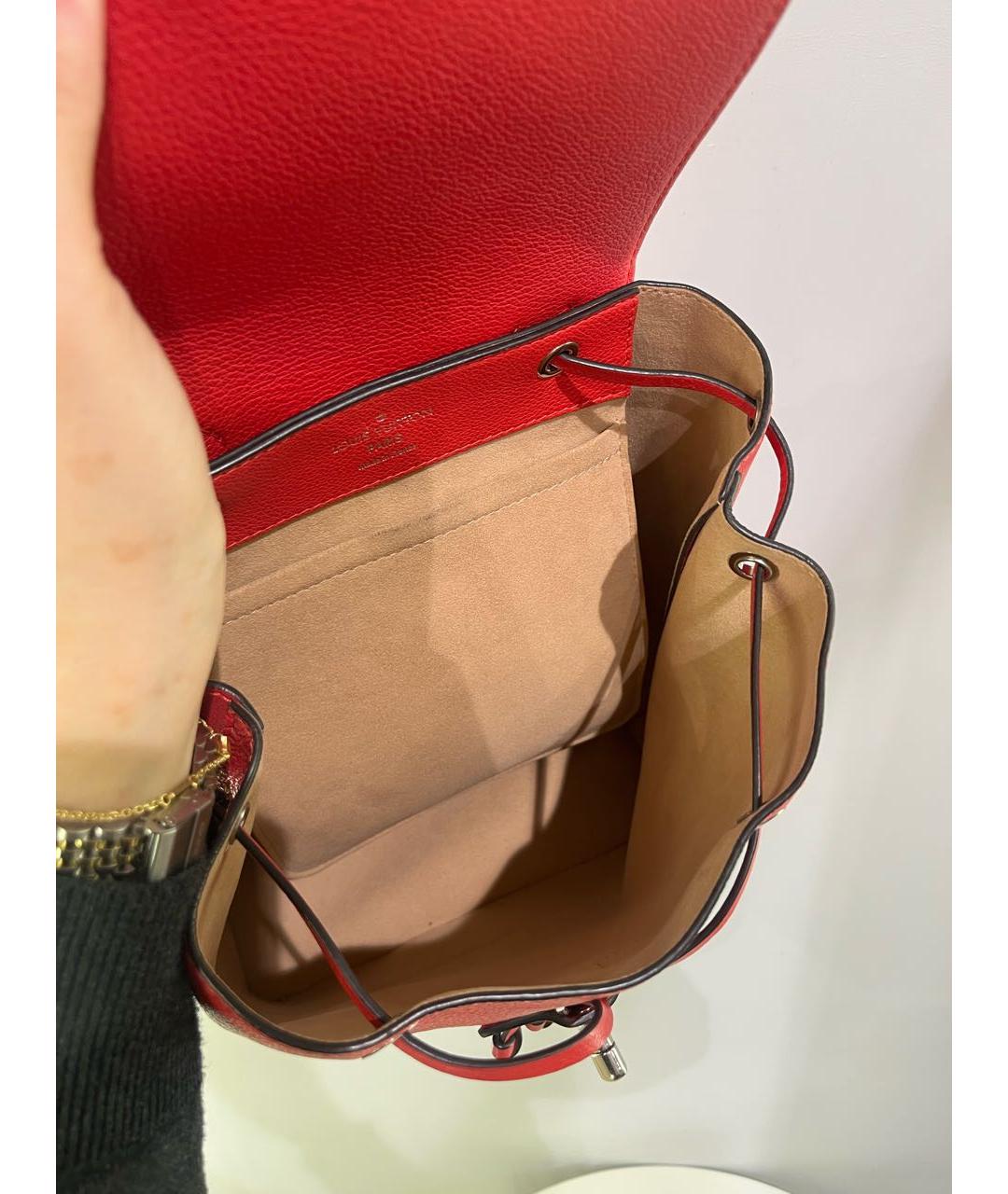 LOUIS VUITTON Красный кожаный рюкзак, фото 8