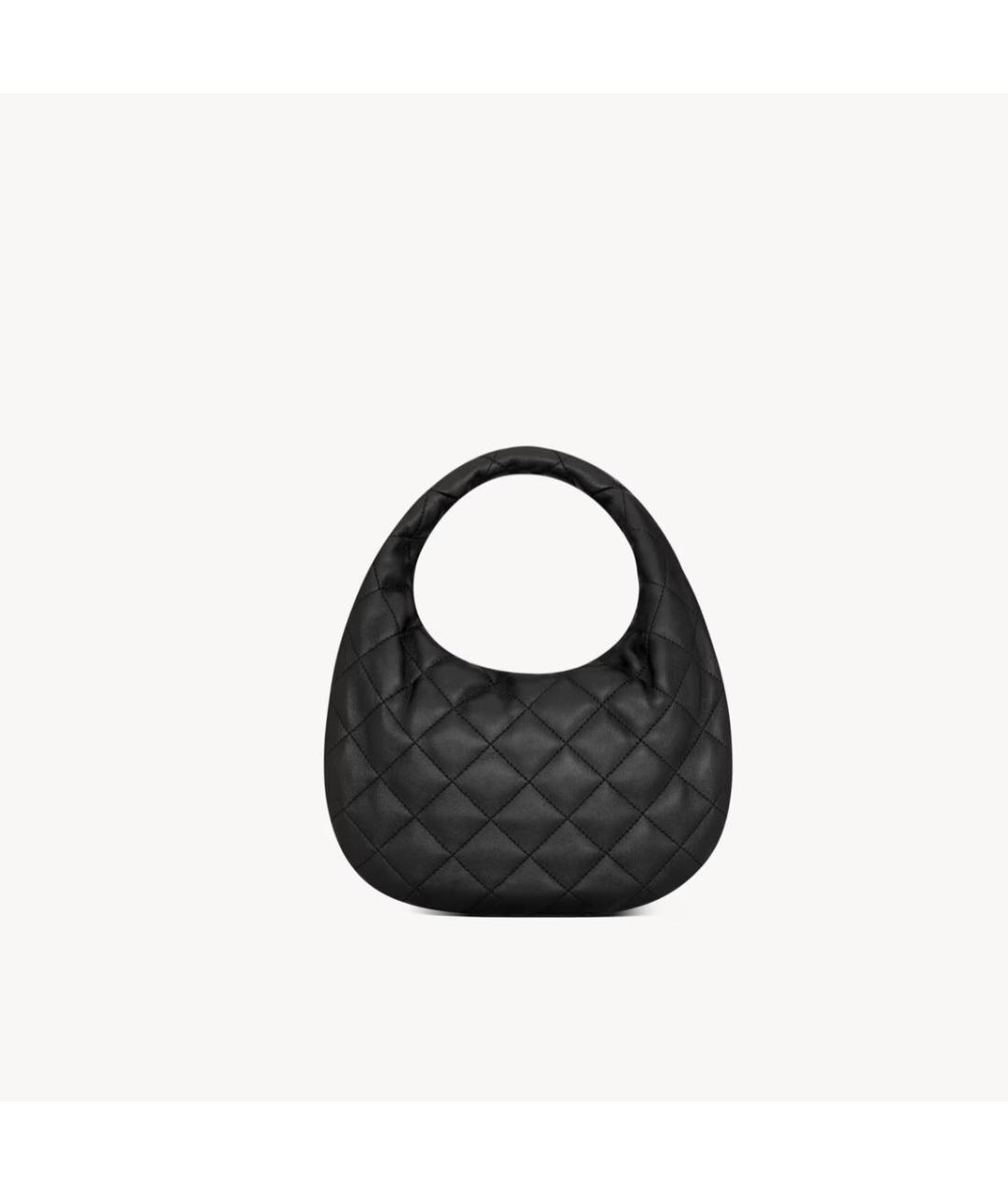 SAINT LAURENT Черная кожаная сумка с короткими ручками, фото 3