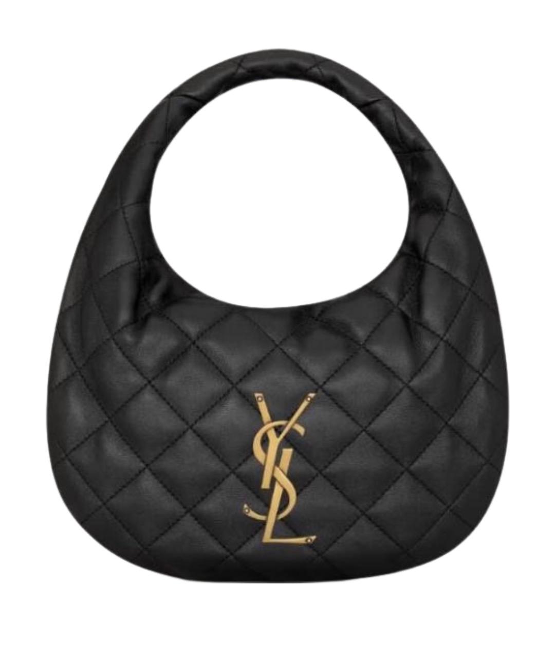 SAINT LAURENT Черная кожаная сумка с короткими ручками, фото 1