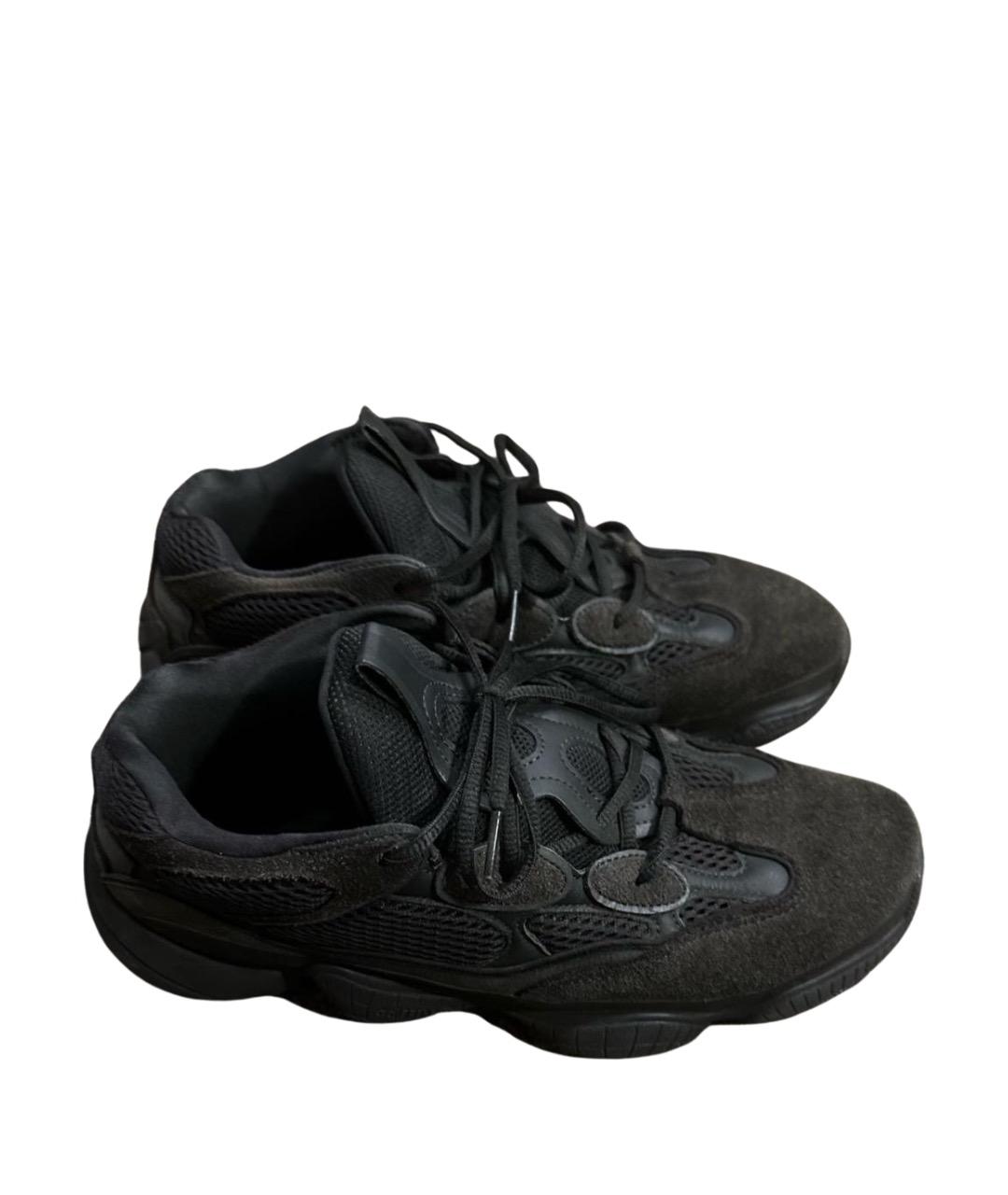 ADIDAS YEEZY Черные замшевые низкие кроссовки / кеды, фото 1
