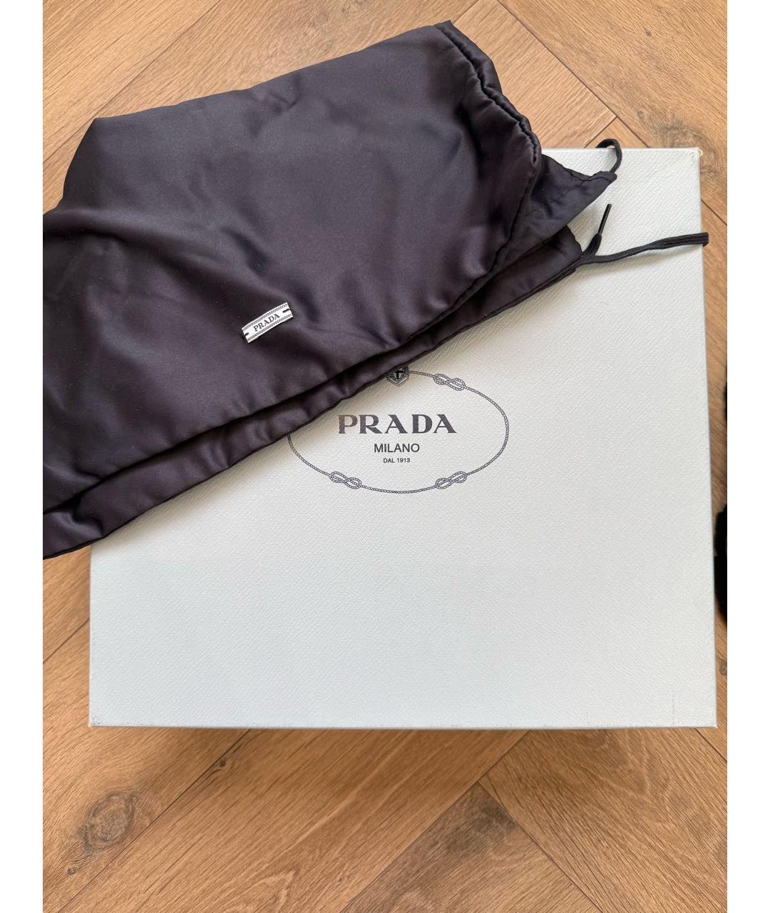 PRADA Черные кожаные ботинки, фото 5