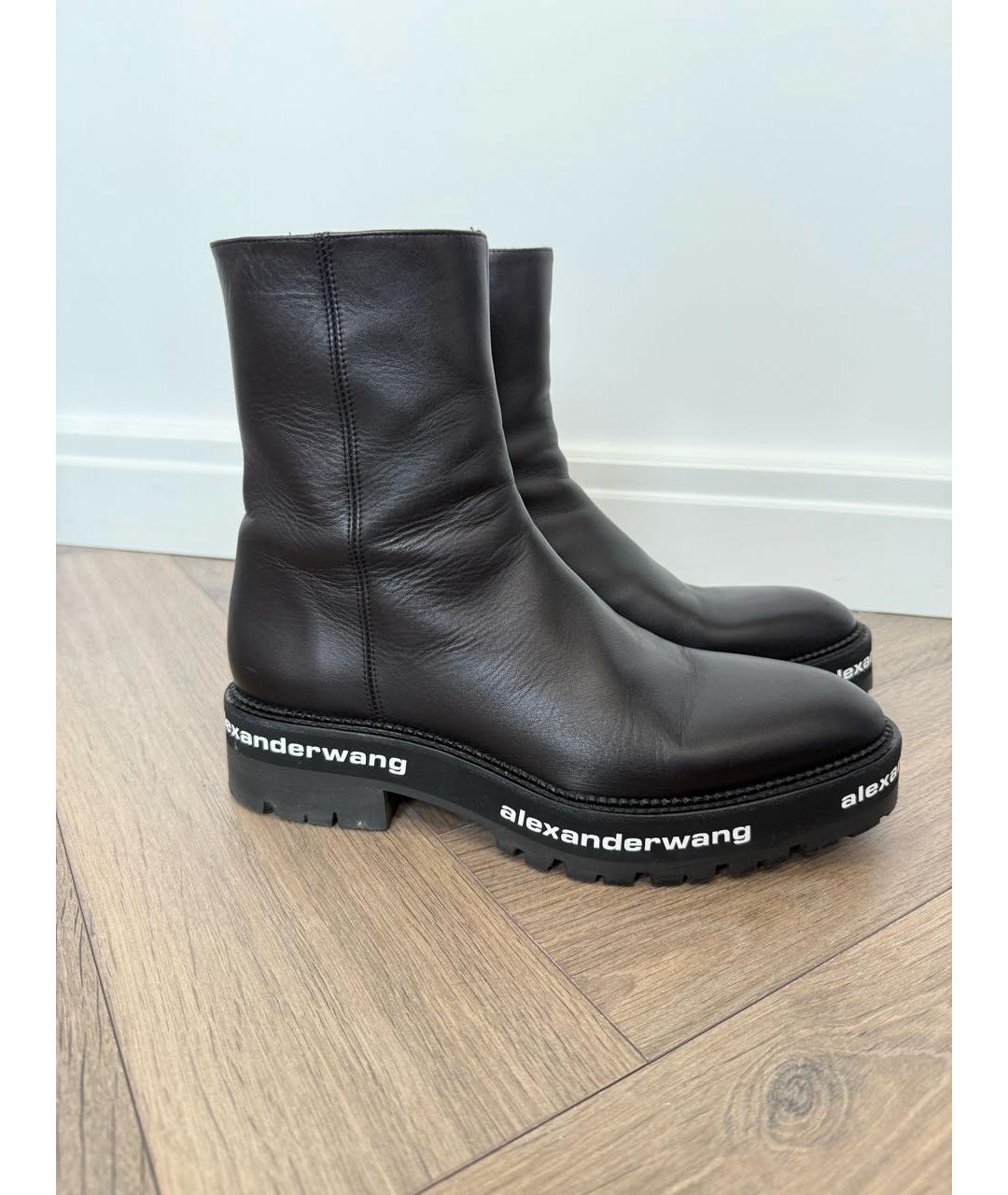 ALEXANDER WANG Черные кожаные полусапоги, фото 6
