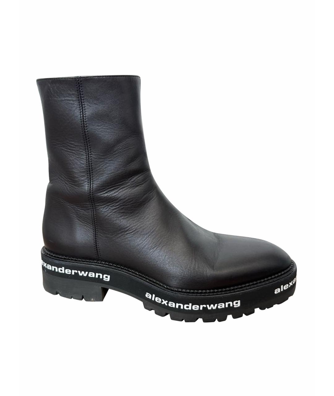 ALEXANDER WANG Черные кожаные полусапоги, фото 1