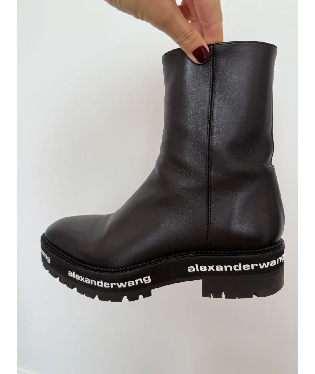 ALEXANDER WANG Черные кожаные полусапоги, фото 2