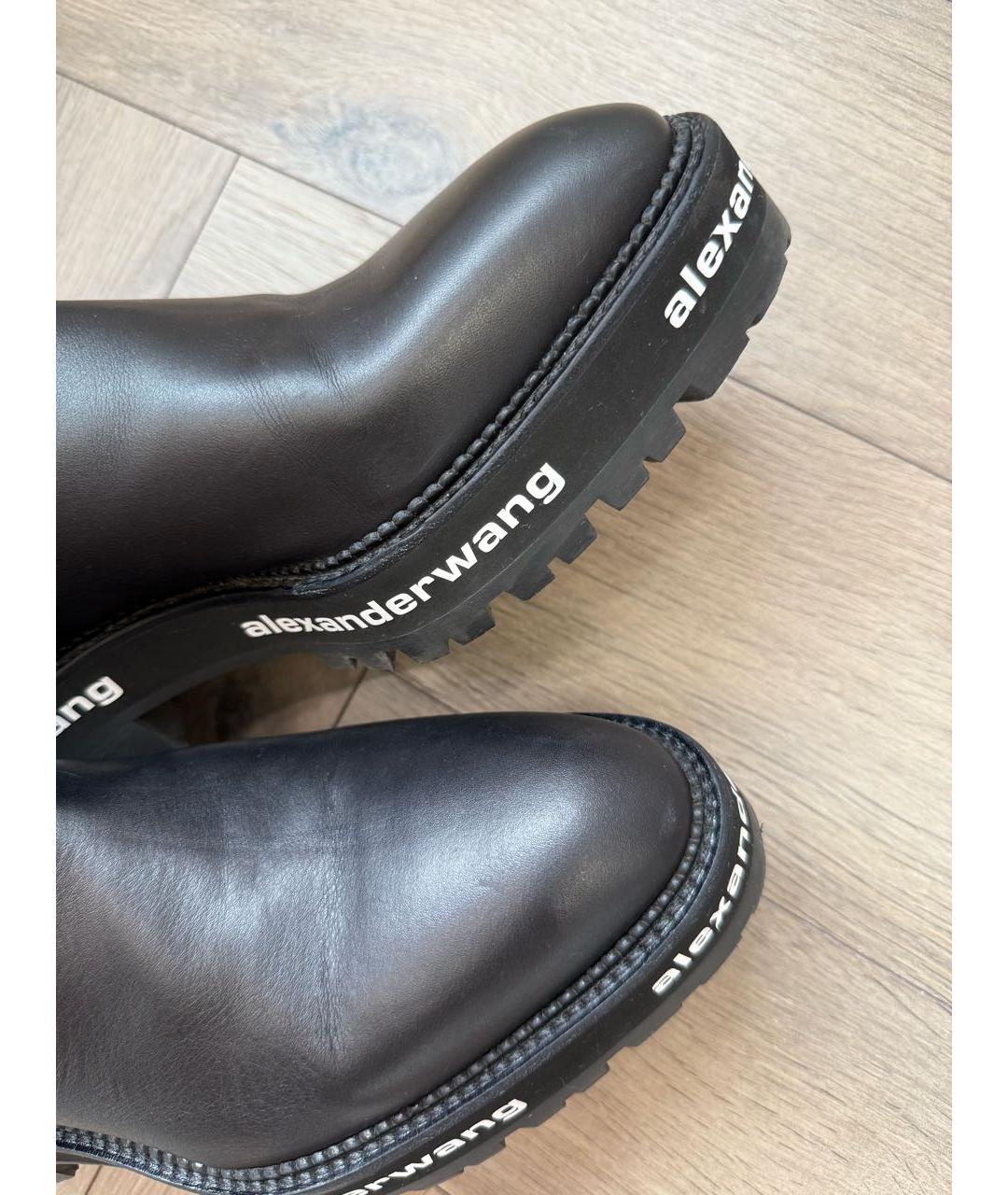 ALEXANDER WANG Черные кожаные полусапоги, фото 4