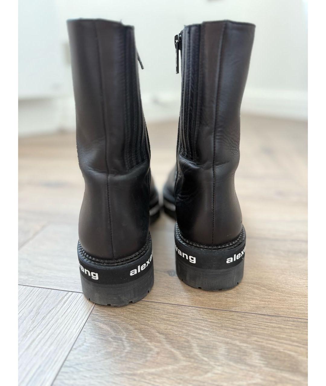 ALEXANDER WANG Черные кожаные полусапоги, фото 3
