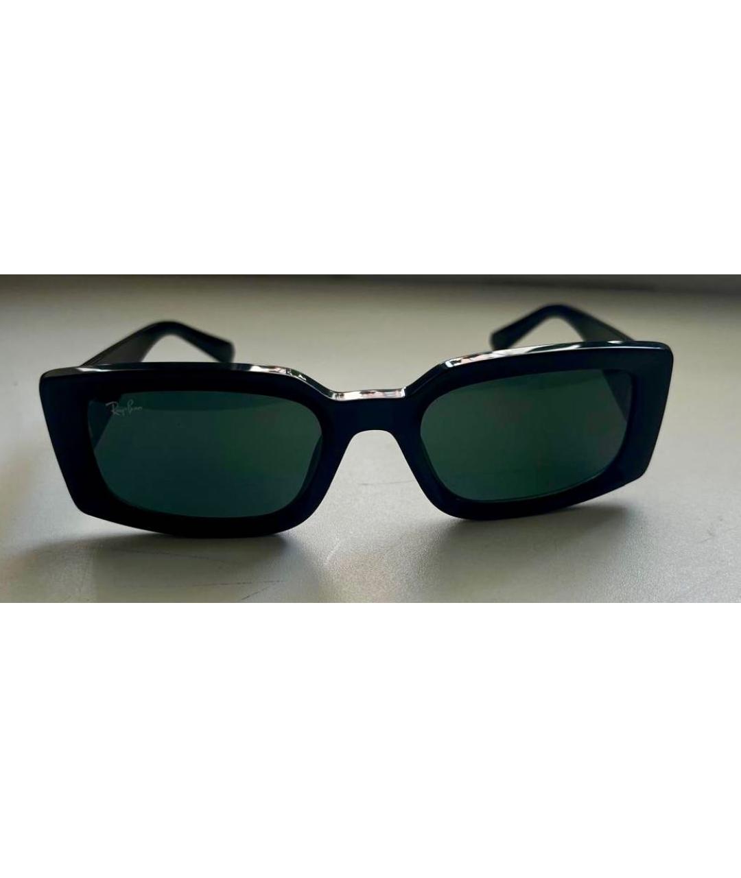 RAY BAN Черные пластиковые солнцезащитные очки, фото 9