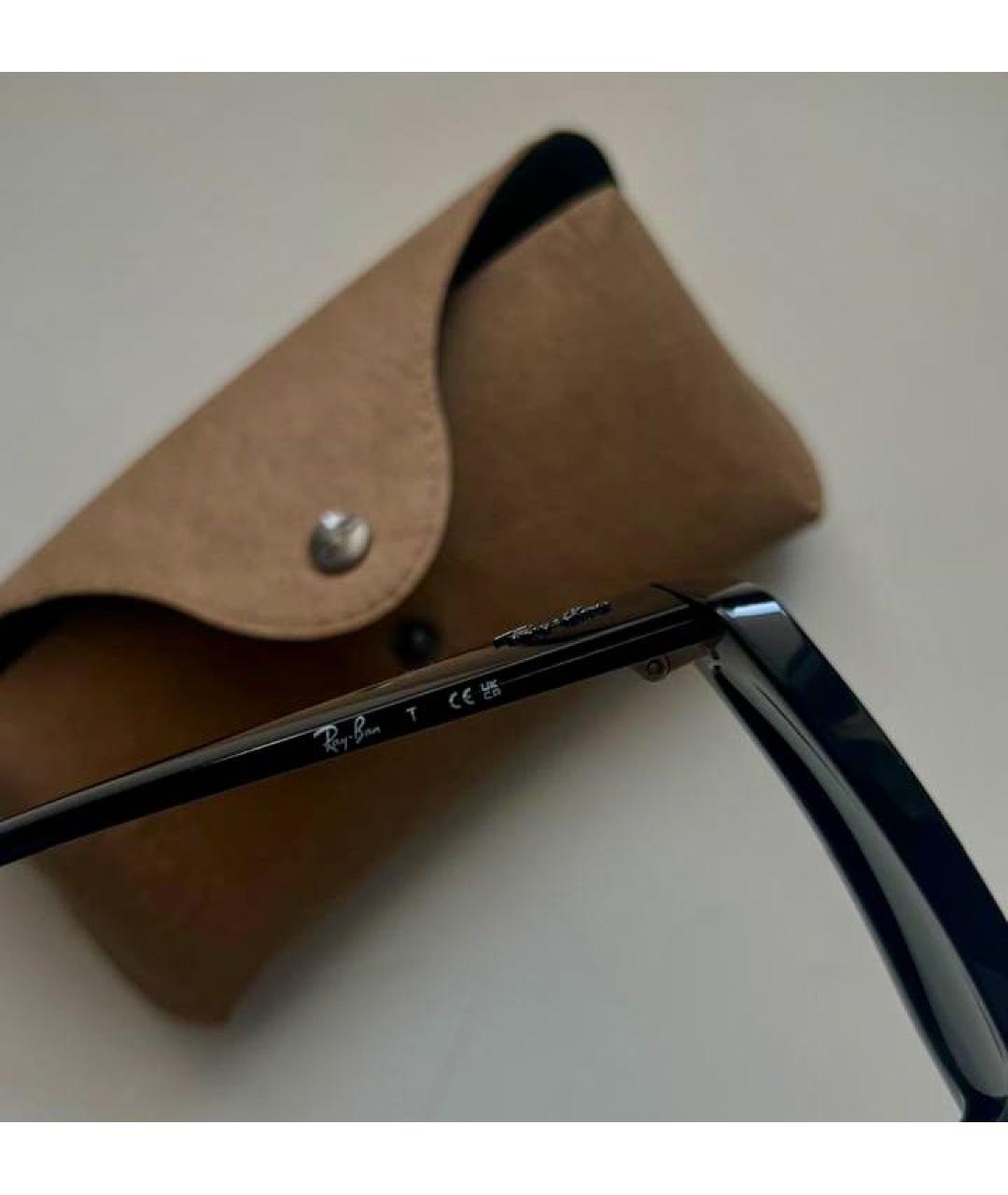 RAY BAN Черные пластиковые солнцезащитные очки, фото 8