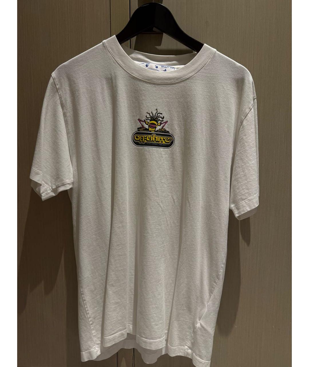 OFF-WHITE Белая хлопковая футболка, фото 5