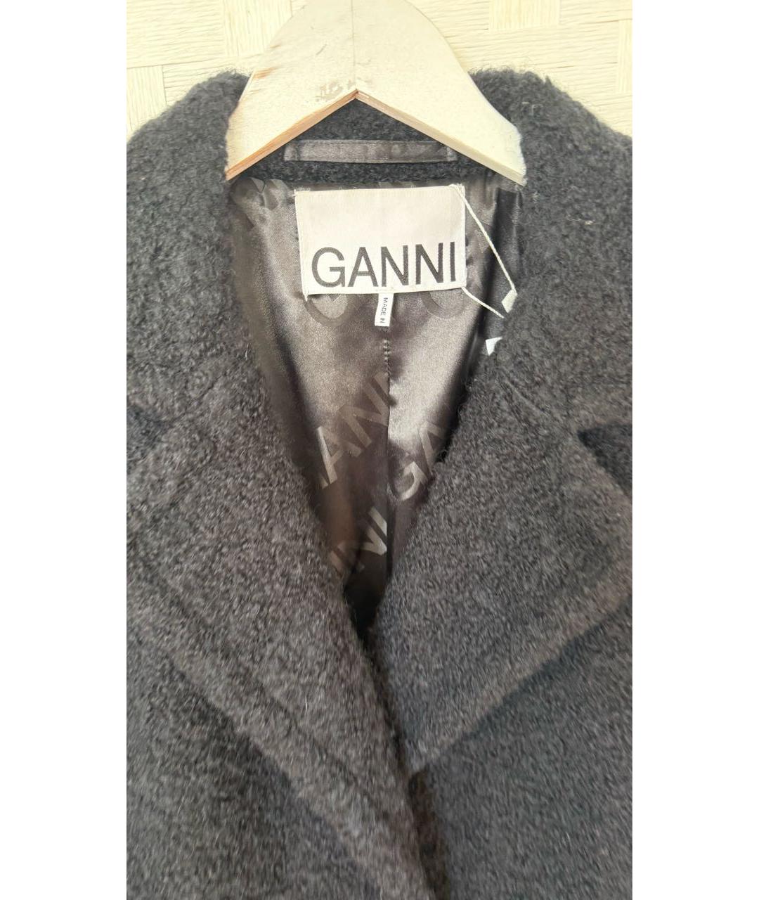 GANNI Черное пальто, фото 5