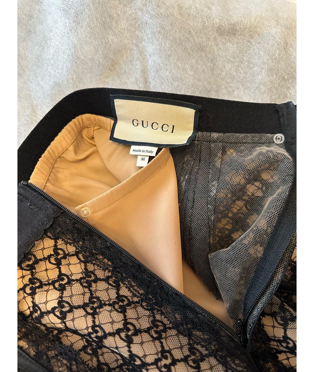 GUCCI Бежевая шелковая юбка миди, фото 8