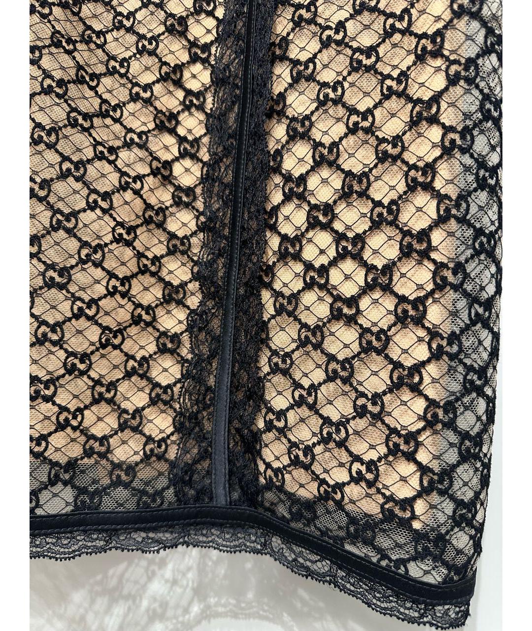 GUCCI Бежевая шелковая юбка миди, фото 5