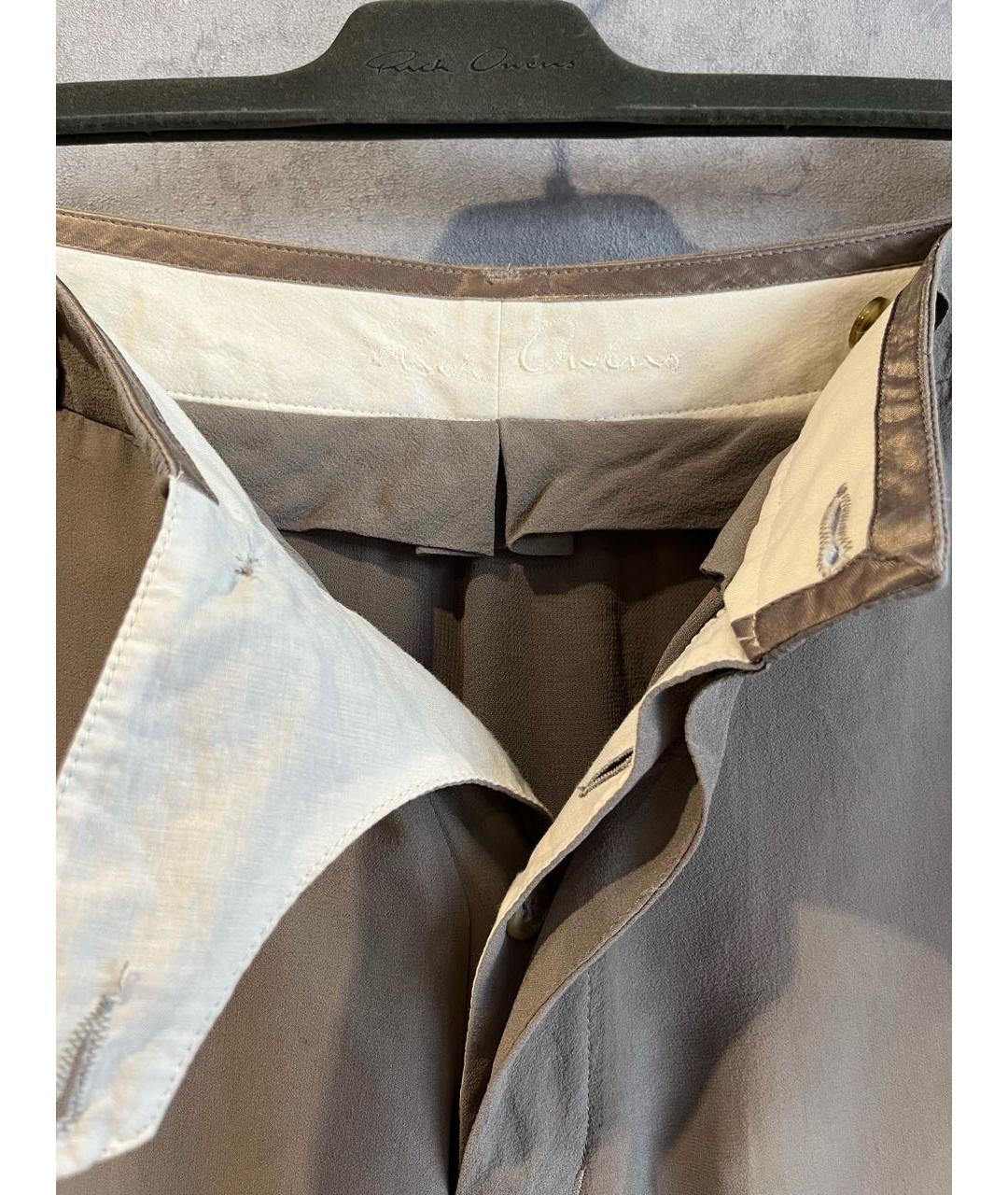 RICK OWENS Шелковые прямые брюки, фото 3