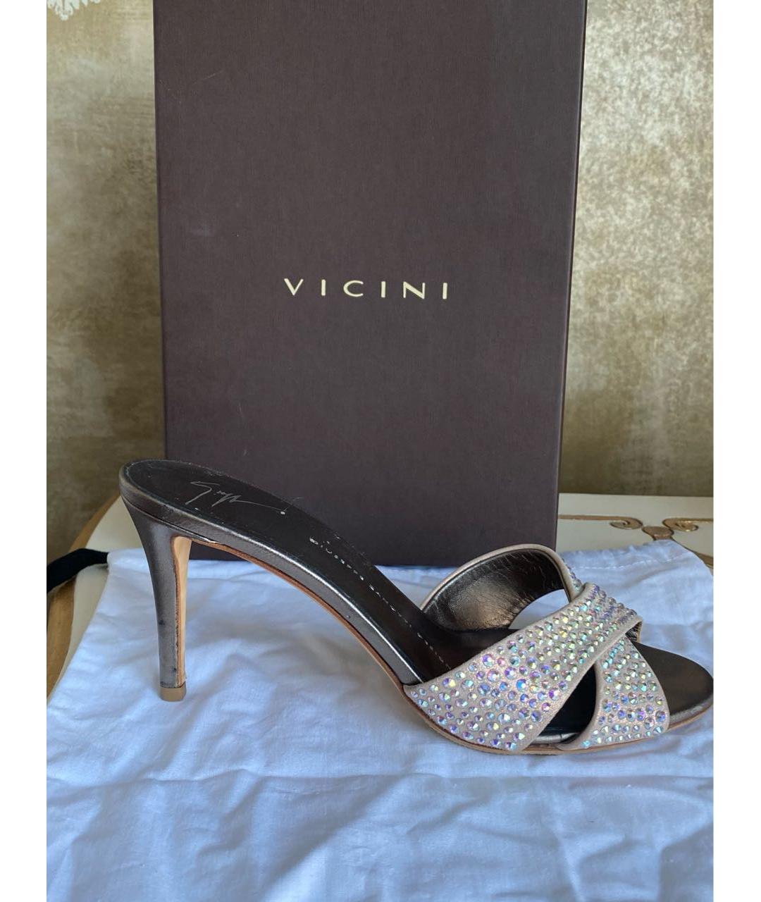 GIUSEPPE ZANOTTI DESIGN Золотые кожаные мюли, фото 7