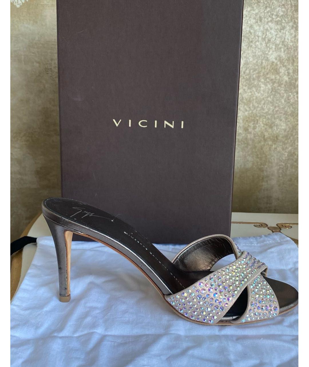 GIUSEPPE ZANOTTI DESIGN Золотые кожаные мюли, фото 8