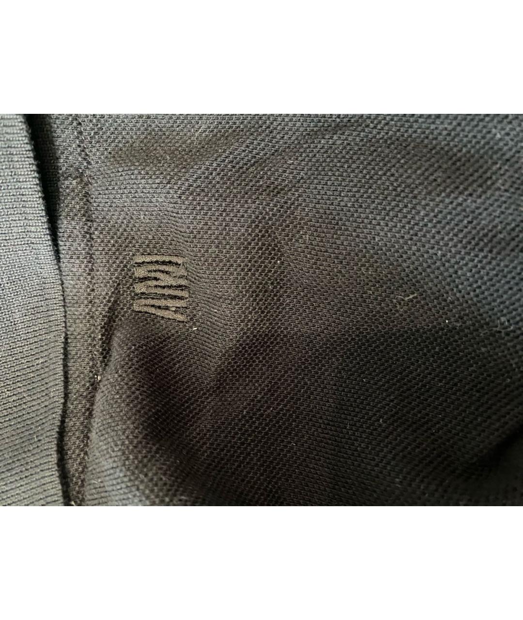 AMI ALEXANDRE MATTIUSSI Черное хлопковое поло с коротким рукавом, фото 3