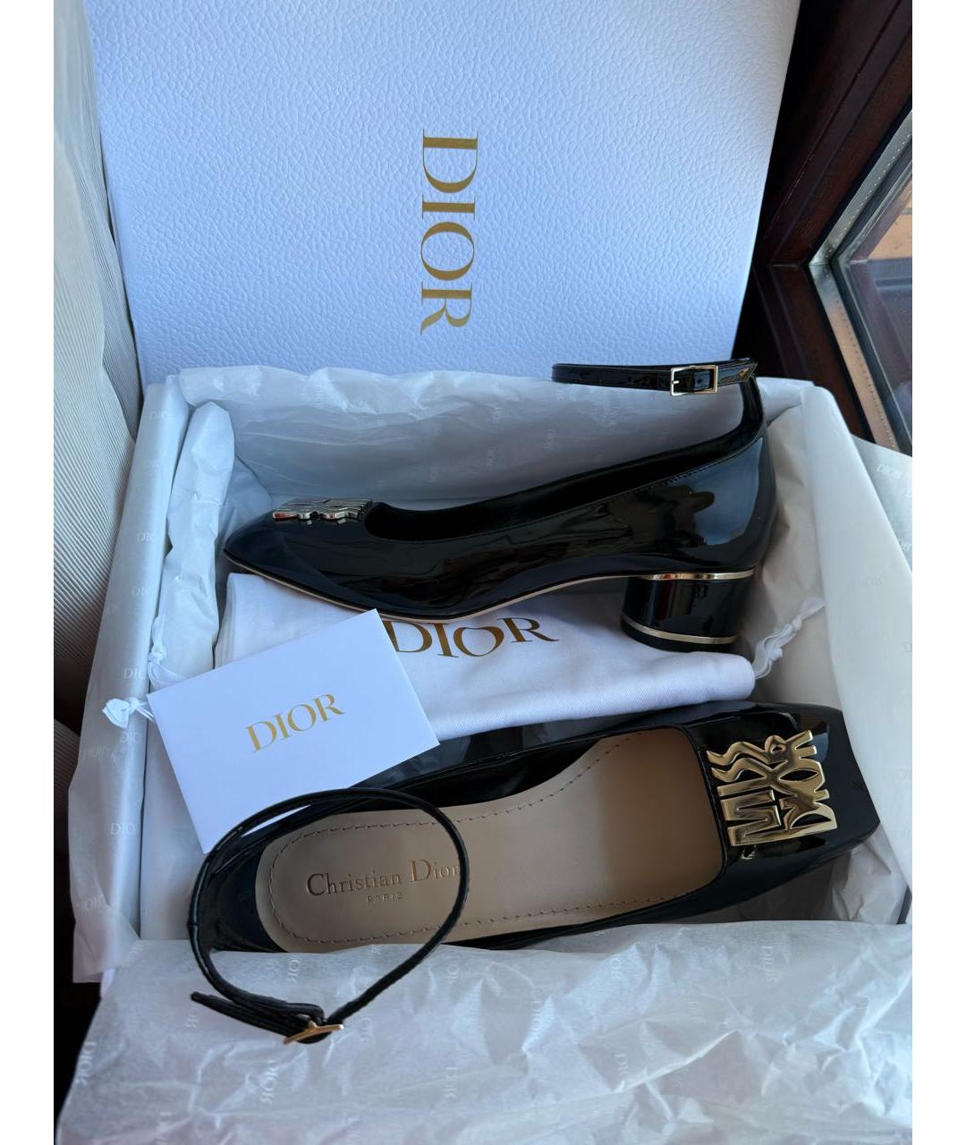 CHRISTIAN DIOR Черные туфли из лакированной кожи, фото 6