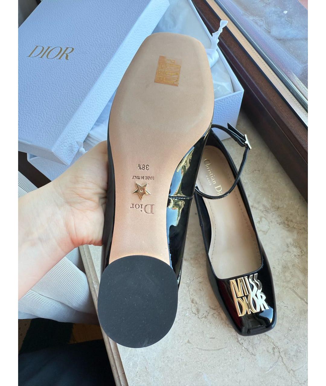 CHRISTIAN DIOR Черные туфли из лакированной кожи, фото 5
