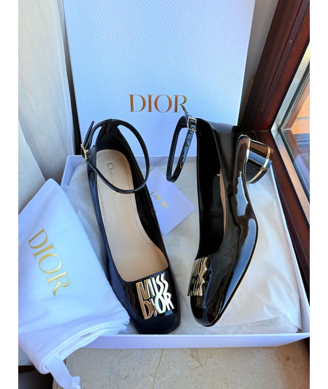 CHRISTIAN DIOR Черные туфли из лакированной кожи, фото 9