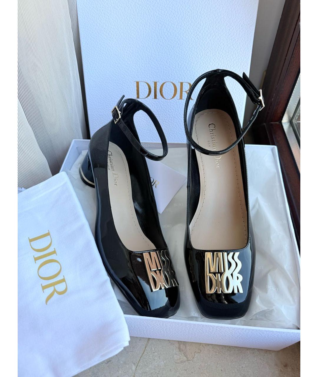 CHRISTIAN DIOR Черные туфли из лакированной кожи, фото 4