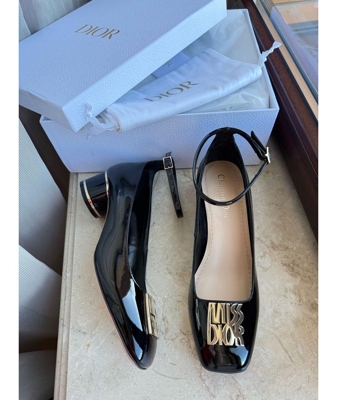 CHRISTIAN DIOR Черные туфли из лакированной кожи, фото 7